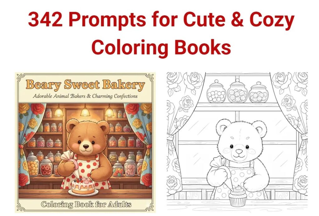 342 Prompts for Cute & Cozy Coloring Books